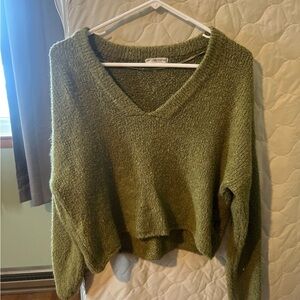 Urban Outfitters Olive Green V-Neck Sweater
